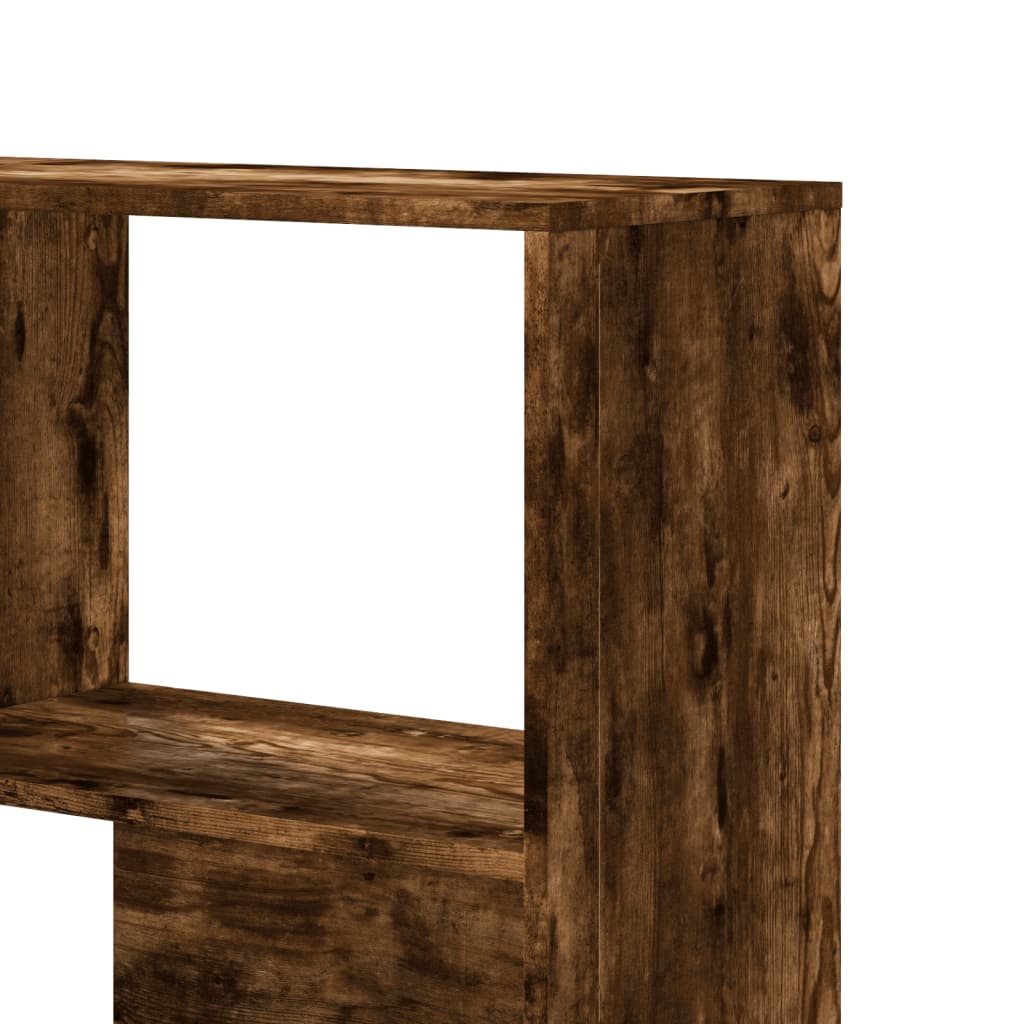 vidaXL Βιβλιοθήκη Γωνιακή 4 Επ. Καπνιστή Δρυς 85x85x140 εκ Επεξ. Ξύλο