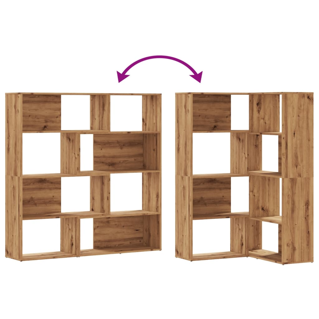 vidaXL Βιβλιοθήκη Γωνιακή 4 Επ. Αρτισιανή Δρυς 85x85x140 εκ Επεξ. Ξύλο