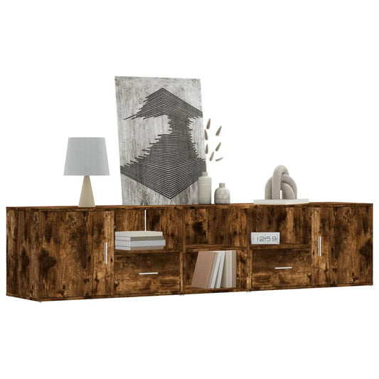 vidaXL Γωνιακό Έπιπλο Καπνιστή δρυς 200x40x45 εκ. από Επεξεργ. Ξύλο