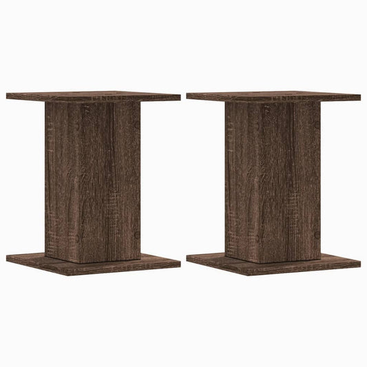vidaXL Βάσεις Φυτών 2 Τεμ. Καφέ Δρυς 30x30x40 εκ. Επεξεργασμένο Ξύλο
