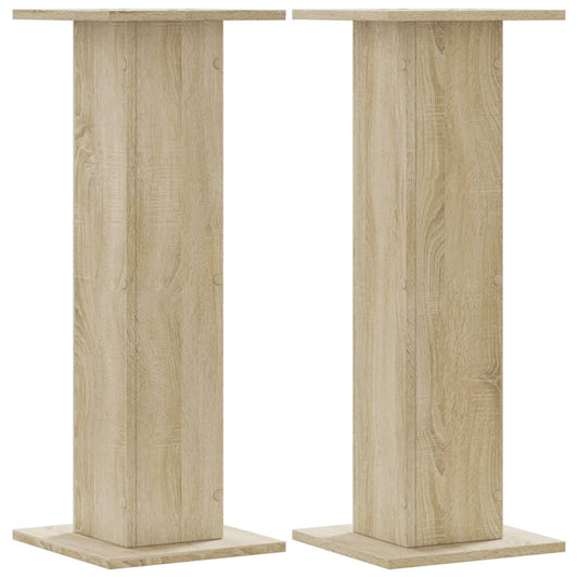 vidaXL Βάσεις Φυτών 2 Τεμ. Sonoma Δρυς 30x30x80 εκ. Επεξεργασμένο Ξύλο