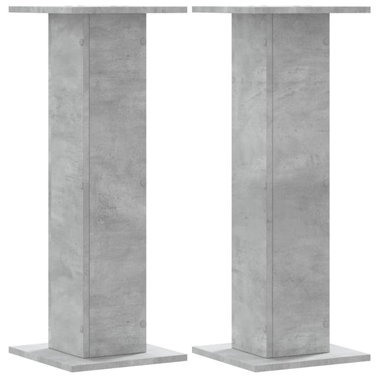 vidaXL Βάσεις Φυτών 2 τεμ. Γκρι Σκυρ. 30x30x80 εκ. Επεξεργασμένο Ξύλο