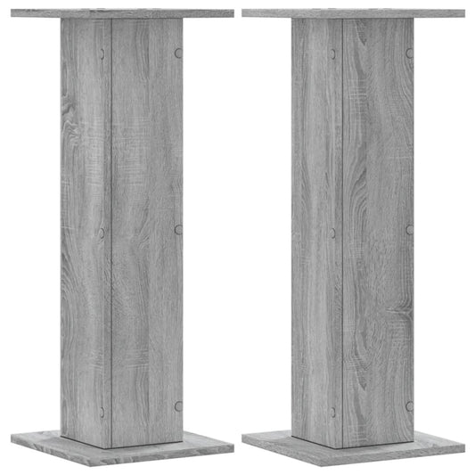 vidaXL Βάσεις Φυτών 2 Τεμ. Γκρι Sonoma 30x30x80 εκ. Επεξεργασμένο Ξύλο