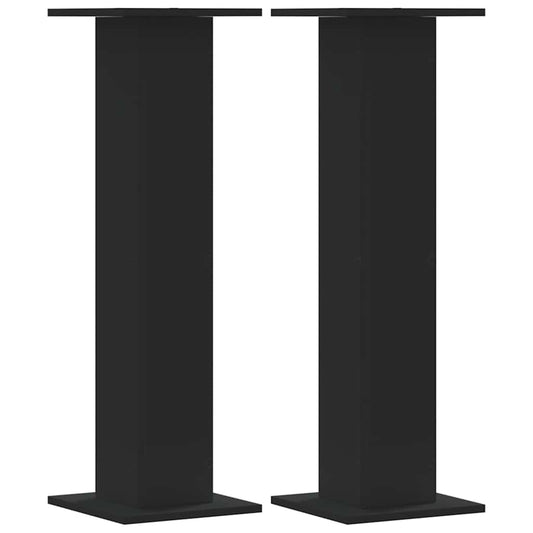 vidaXL Βάσεις Φυτών 2 τεμ. Μαύρες 30x30x95 εκ. από Επεξεργασμένο Ξύλο