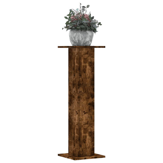 vidaXL Βάσεις Φυτών 2Τεμ. Καπνιστή Δρυς 30x30x95εκ. Επεξεργασμένο Ξύλο