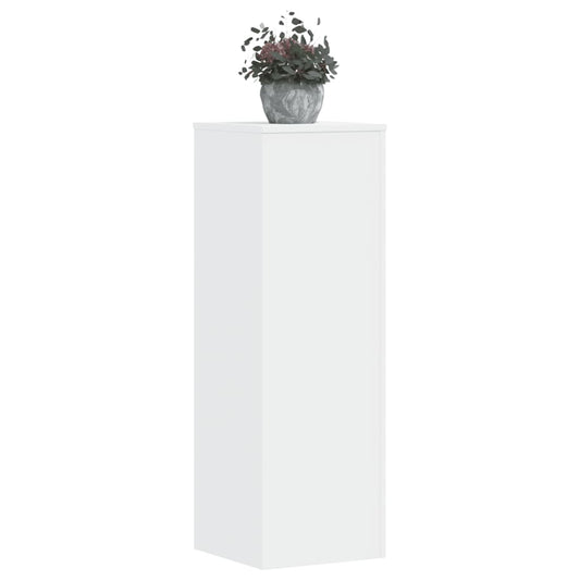 vidaXL Βάσεις Φυτών 2 τεμ. Λευκές 33x33x100 εκ. από Επεξεργασμένο Ξύλο