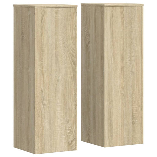 vidaXL Βάσεις Φυτών 2 Τεμ. Sonoma Δρυς 33x33x100εκ. Επεξεργασμένο Ξύλο