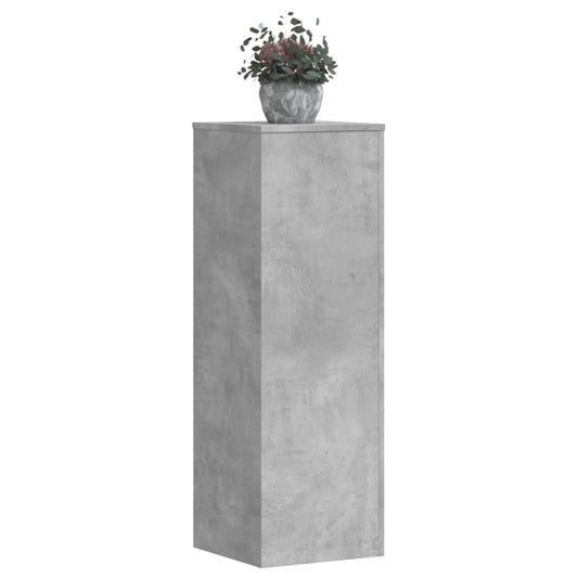 vidaXL Βάσεις Φυτών 2 τεμ. Γκρι Σκυρ. 33x33x100 εκ. Επεξεργασμένο Ξύλο
