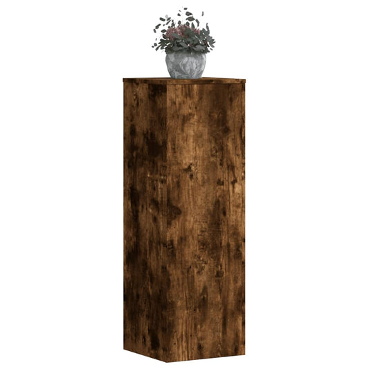 vidaXL Βάσεις Φυτών 2Τεμ. Καπνιστή Δρυς 33x33x100εκ Επεξεργασμένο Ξύλο