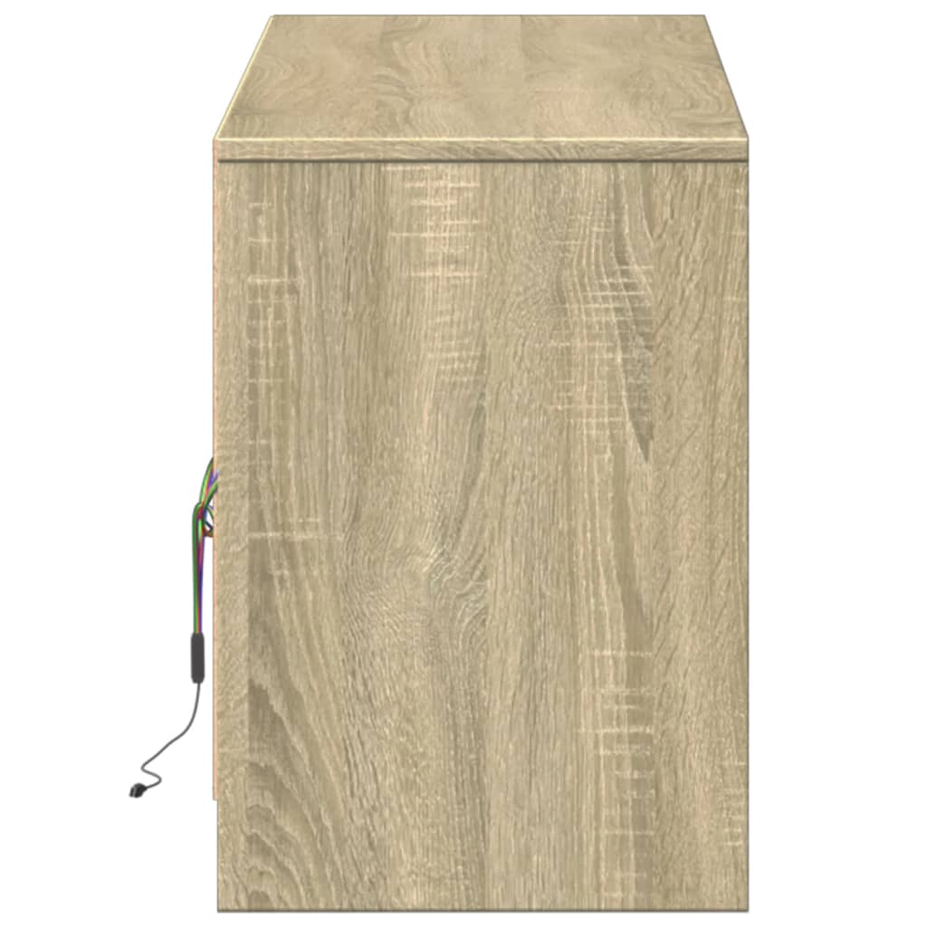 vidaXL Έπιπλο Τηλεόρασης με LED Sonoma Δρυς 140x34x50 εκ. Επεξ. Ξύλο