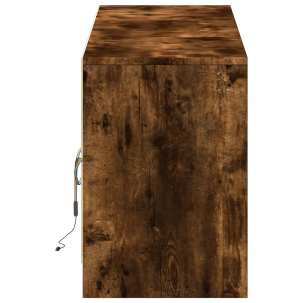 vidaXL Έπιπλο Τηλεόρασης με LED Καπνιστή Δρυς 180x34x50 εκ. Επεξ. Ξύλο