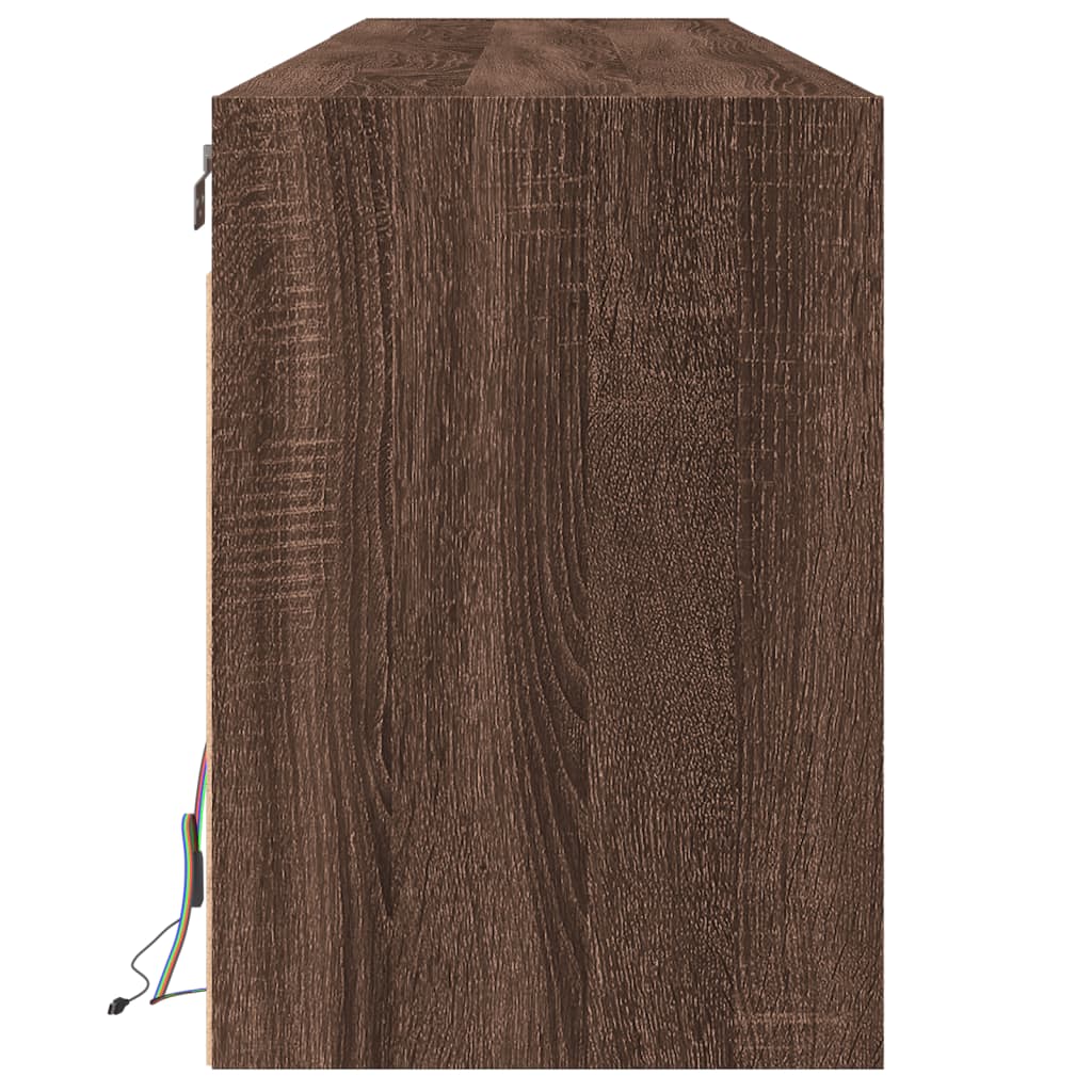 vidaXL Έπιπλο Τοίχου Τηλεόρασης με LED Καφέ Δρυς 180x31x45 εκ.