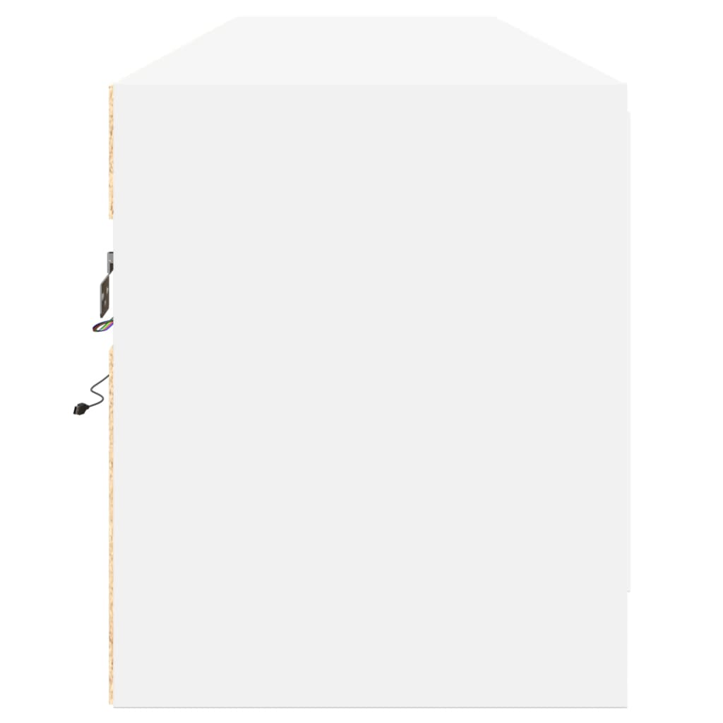 vidaXL Έπιπλο Τοίχου Τηλεόρασης με LED Λευκό 180x31x38 εκ.