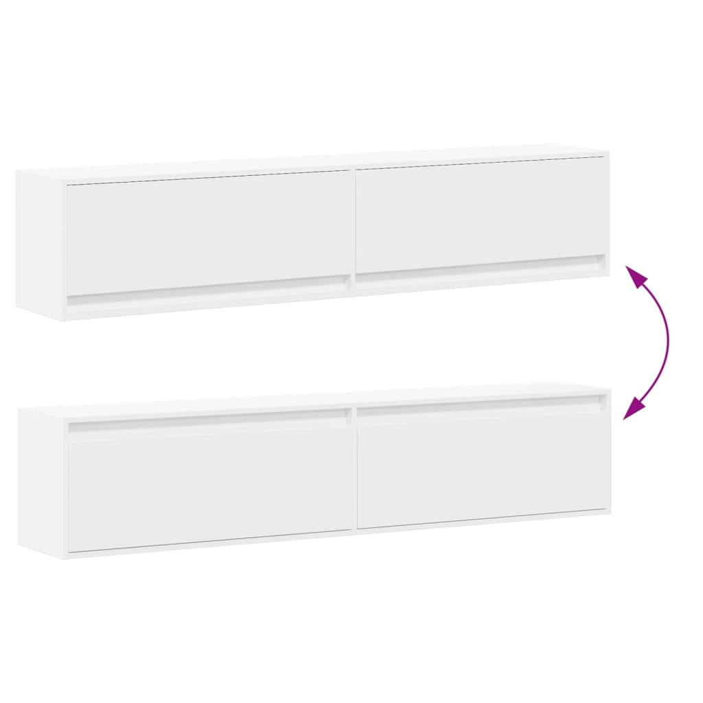 vidaXL Έπιπλο Τοίχου Τηλεόρασης με LED Λευκό 180x31x38 εκ.