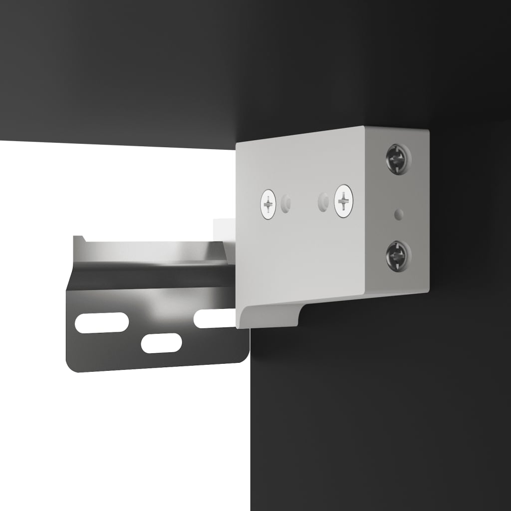 vidaXL Έπιπλο Τοίχου Τηλεόρασης με LED Μαύρο 180x31x38 εκ.