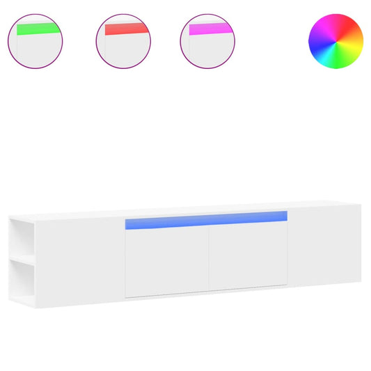 vidaXL Έπιπλο Τοίχου Τηλεόρασης με LED Λευκό 180x31x39,5 εκ.