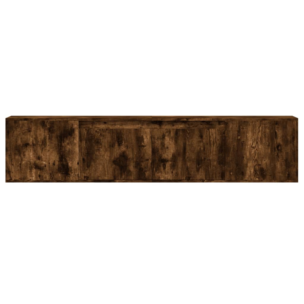 vidaXL Έπιπλο Τοίχου Τηλεόρασης με LED Καπνιστή Δρυς 180x31x39,5 εκ.