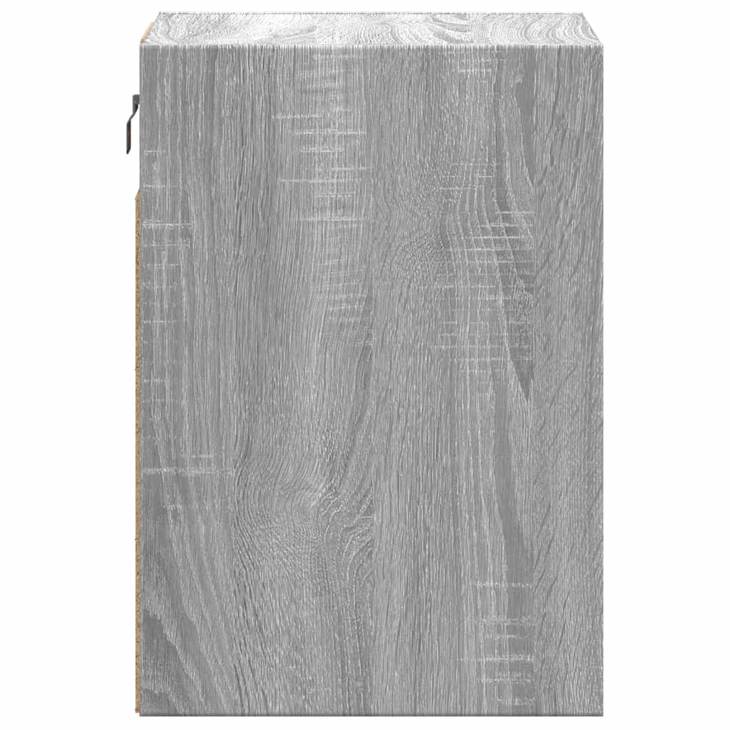 vidaXL Κομοδίνα Επιτοίχια με Φώτα LED 2 τεμ. Γκρι Sonoma