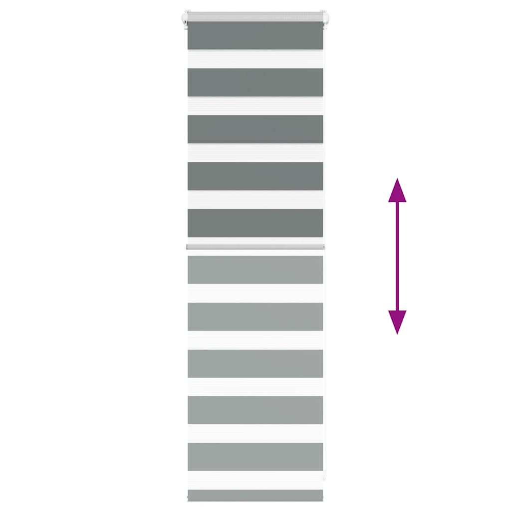 vidaXL Ζέβρα τυφλή Σκούρο Γκρι Πλάτος υφάσματος 40,9 εκ. Πολυεστέρας