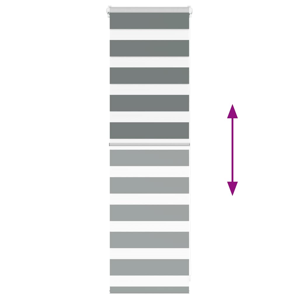 vidaXL Ζέβρα τυφλή Σκούρο Γκρι Πλάτος υφάσματος 45,9 εκ. Πολυεστέρας