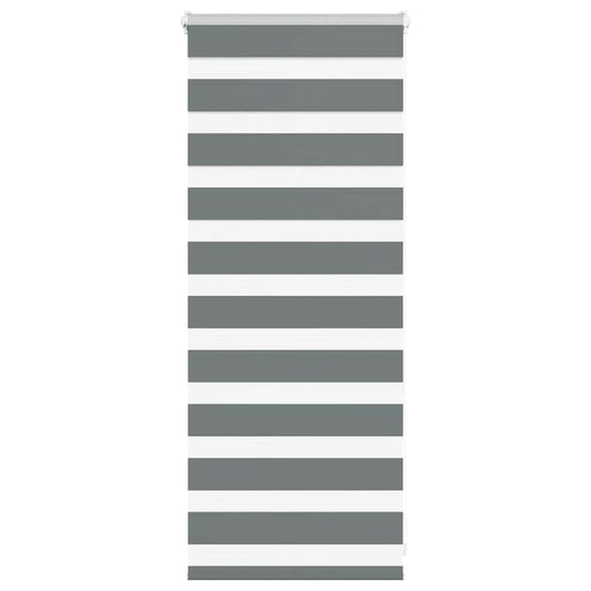 vidaXL Ζέβρα τυφλή Σκούρο Γκρι Πλάτος υφάσματος 50,9 εκ. Πολυεστέρας