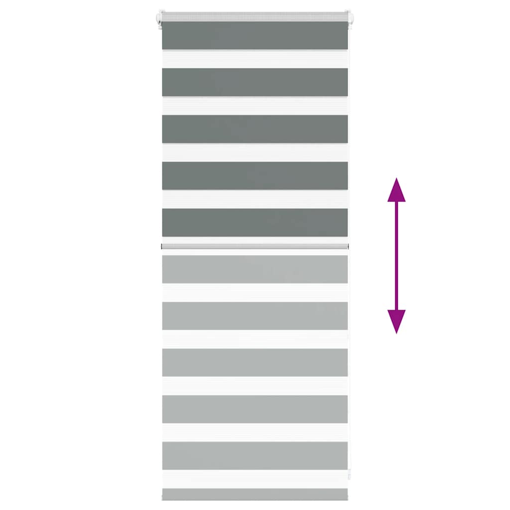 vidaXL Ζέβρα τυφλή Σκούρο Γκρι Πλάτος υφάσματος 50,9 εκ. Πολυεστέρας