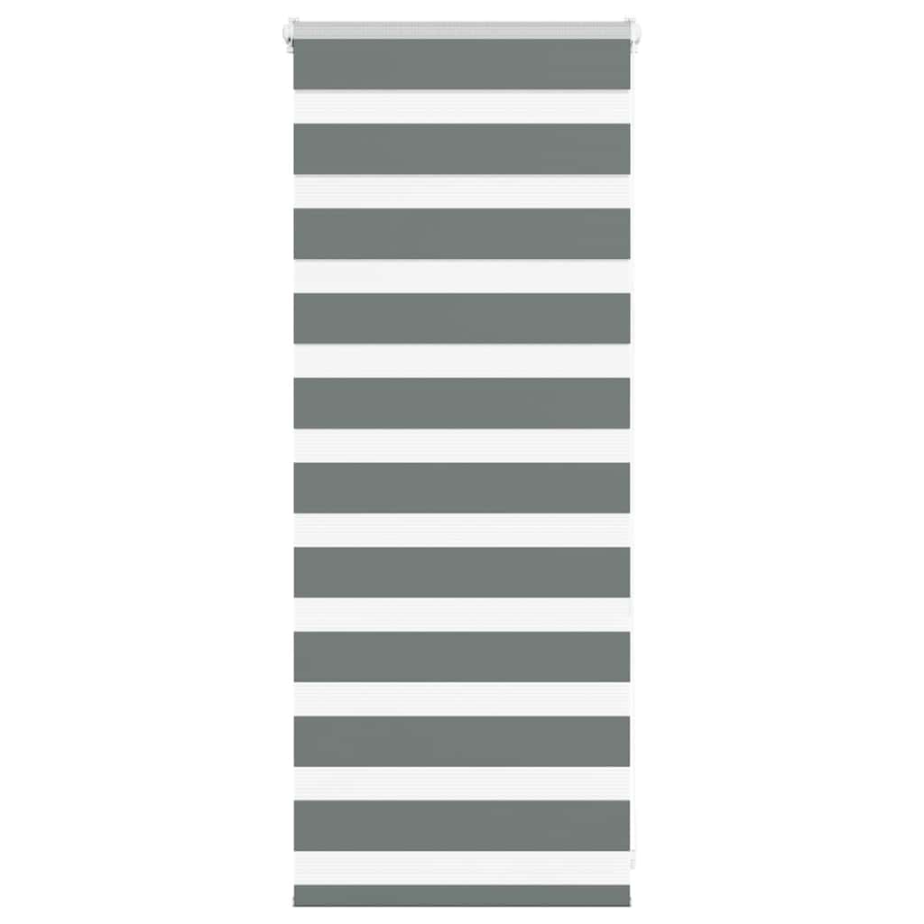 vidaXL Ζέβρα τυφλή Σκούρο Γκρι Πλάτος υφάσματος 55,9 εκ. Πολυεστέρας