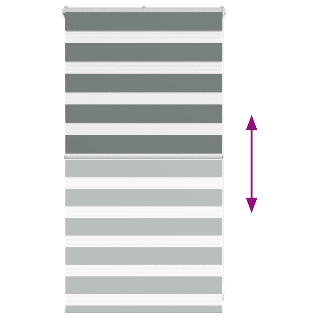 vidaXL Ζέβρα τυφλή Σκούρο Γκρι Πλάτος υφάσματος 65,9 εκ. Πολυεστέρας