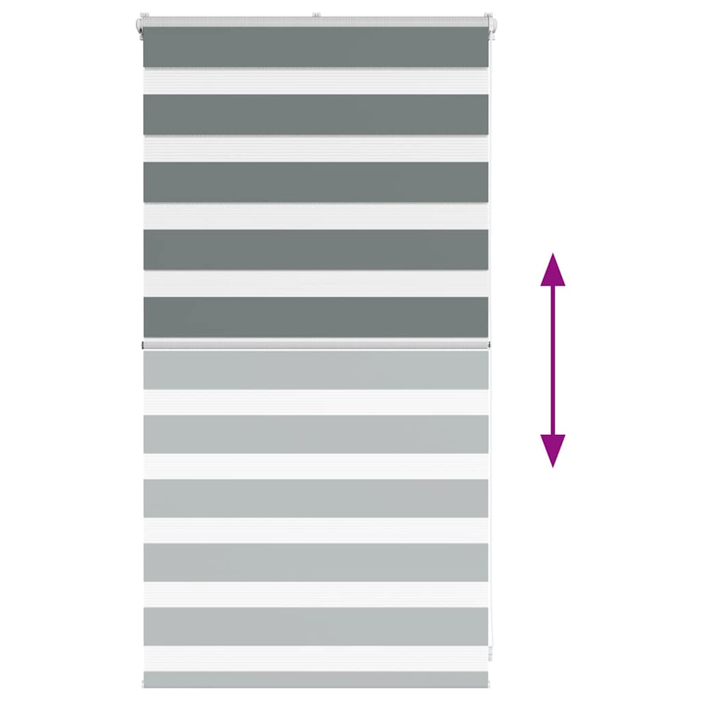 vidaXL Ζέβρα τυφλή Σκούρο Γκρι Πλάτος υφάσματος 70,9 εκ. Πολυεστέρας