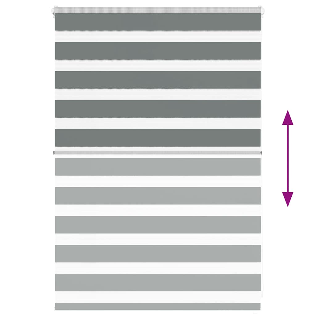 vidaXL Ζέβρα τυφλή Σκούρο Γκρι Πλάτος υφάσματος 95,9 εκ. Πολυεστέρας