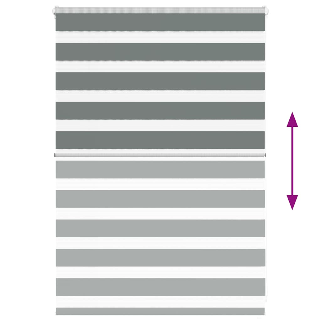 vidaXL Ζέβρα τυφλή Σκούρο Γκρι Πλάτος υφάσματος 100,9 εκ. Πολυεστέρας