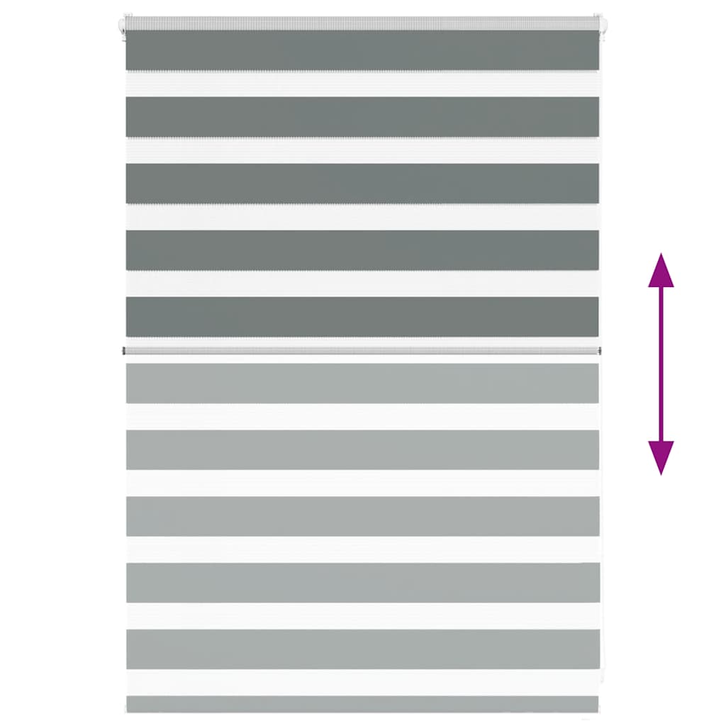 vidaXL Ζέβρα τυφλή Σκούρο Γκρι Πλάτος υφάσματος 110,9 εκ. Πολυεστέρας