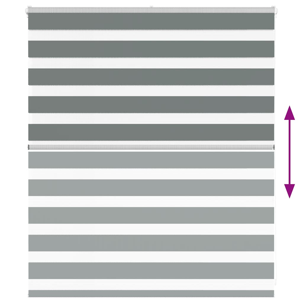 vidaXL Ζέβρα τυφλή Σκούρο Γκρι Πλάτος υφάσματος 120,9 εκ. Πολυεστέρας