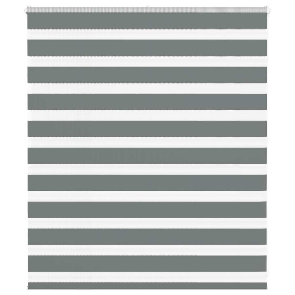 vidaXL Ζέβρα τυφλή Σκούρο Γκρι Πλάτος υφάσματος 130,9 εκ. Πολυεστέρας