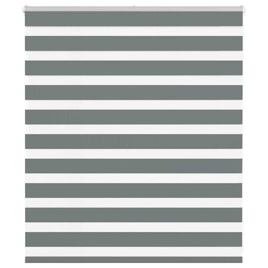 vidaXL Ζέβρα τυφλή Σκούρο Γκρι Πλάτος υφάσματος 130,9 εκ. Πολυεστέρας
