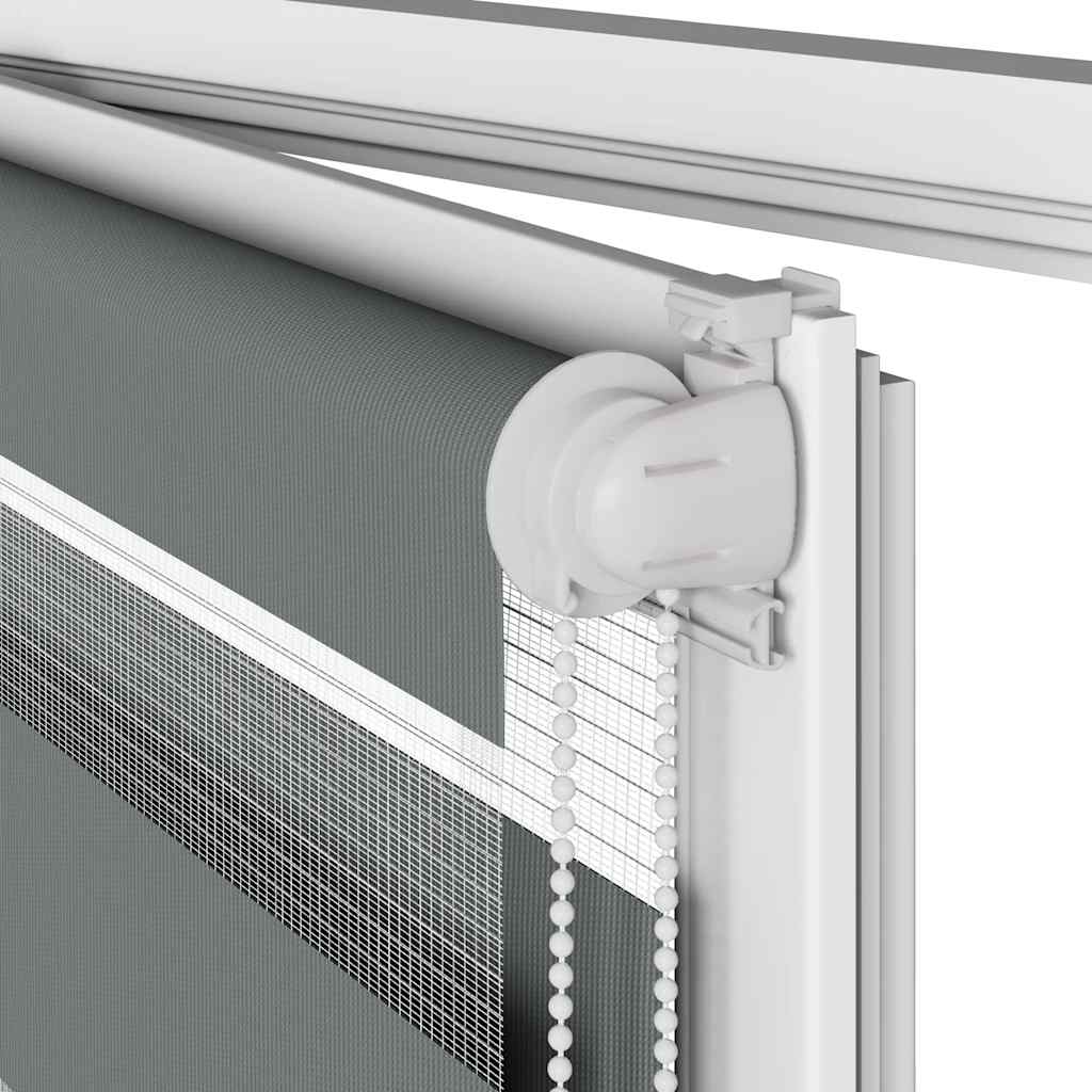 vidaXL Ζέβρα τυφλή Σκούρο Γκρι Πλάτος υφάσματος 130,9 εκ. Πολυεστέρας