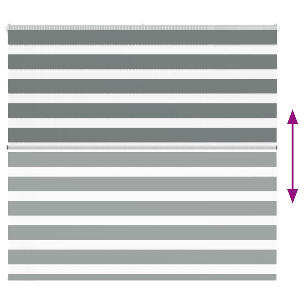 vidaXL Ζέβρα τυφλή Σκούρο Γκρι Πλάτος υφάσματος 150,9 εκ. Πολυεστέρας