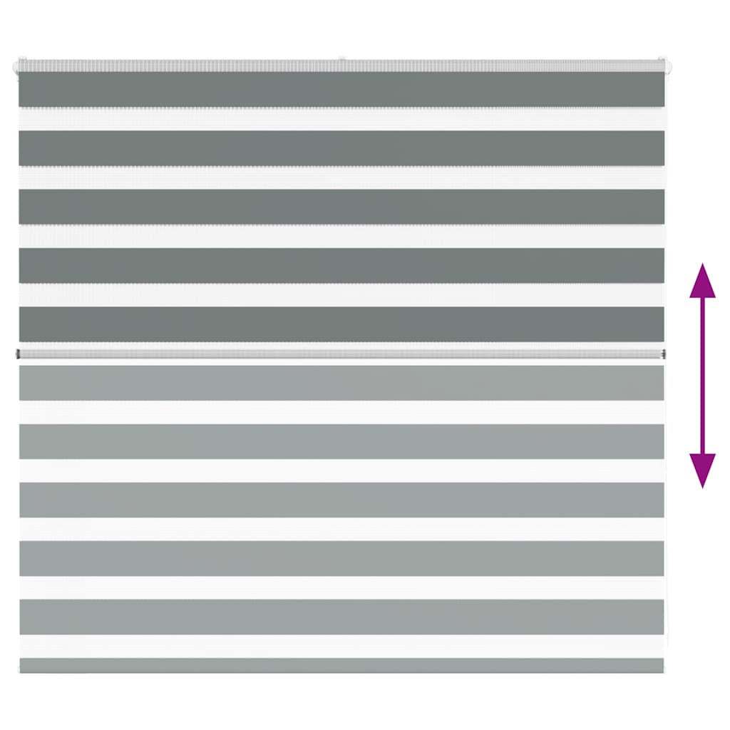 vidaXL Ζέβρα τυφλή Σκούρο Γκρι Πλάτος υφάσματος 155,9 εκ. Πολυεστέρας