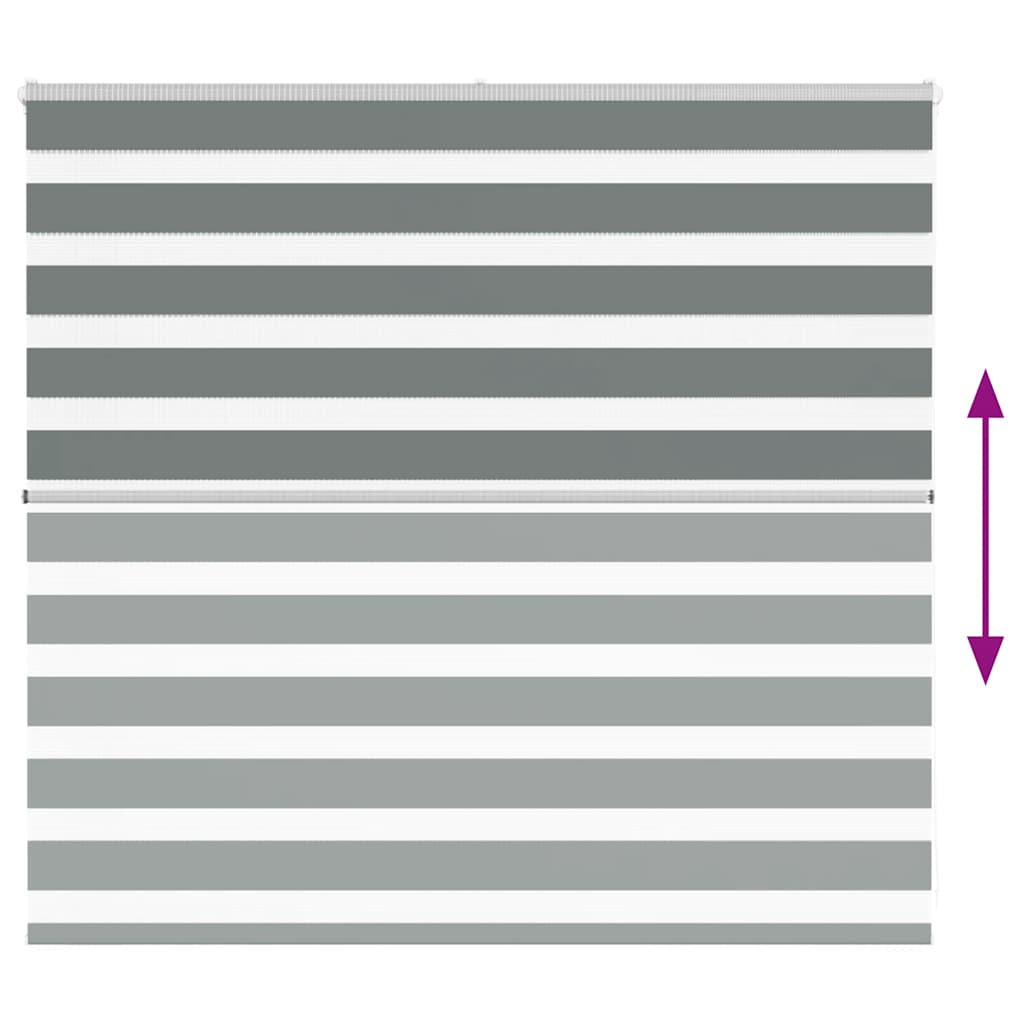vidaXL Ζέβρα τυφλή Σκούρο Γκρι Πλάτος υφάσματος 160,9 εκ. Πολυεστέρας