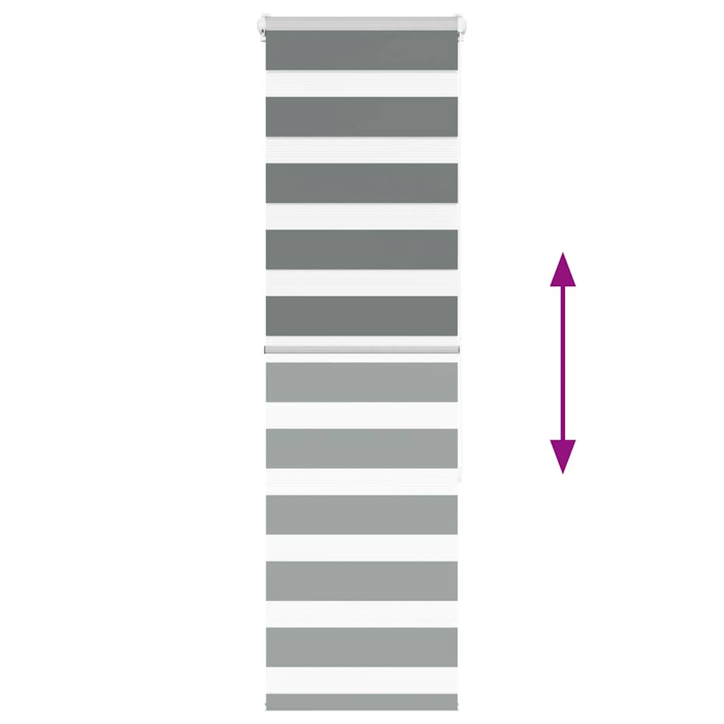 vidaXL Ζέβρα τυφλή Σκούρο Γκρι Πλάτος υφάσματος 35,9 εκ. Πολυεστέρας