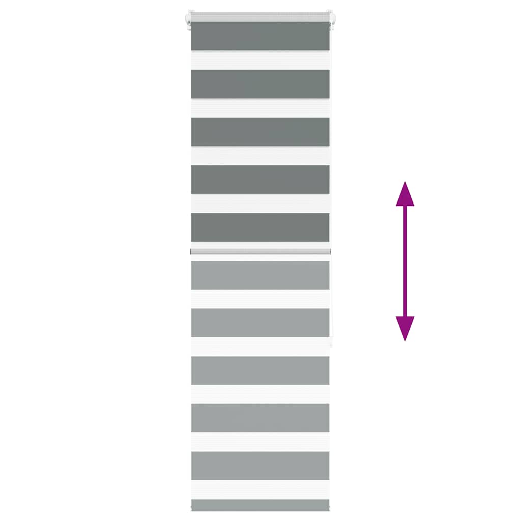 vidaXL Ζέβρα τυφλή Σκούρο Γκρι Πλάτος υφάσματος 40,9 εκ. Πολυεστέρας