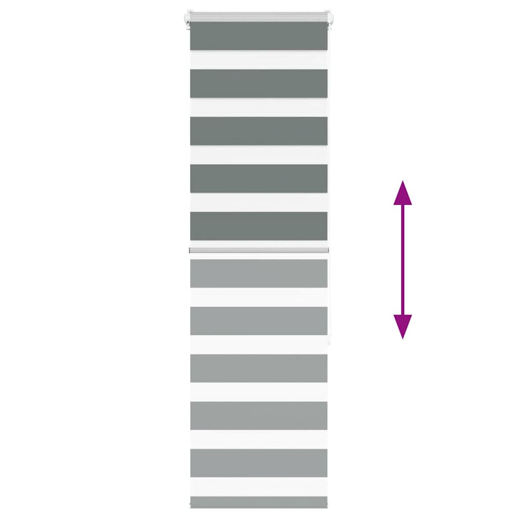 vidaXL Ζέβρα τυφλή Σκούρο Γκρι Πλάτος υφάσματος 45,9 εκ. Πολυεστέρας