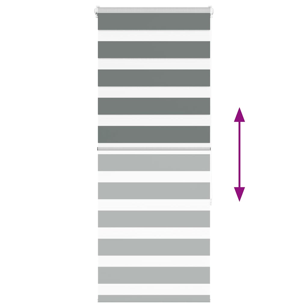 vidaXL Ζέβρα τυφλή Σκούρο Γκρι Πλάτος υφάσματος 50,9 εκ. Πολυεστέρας