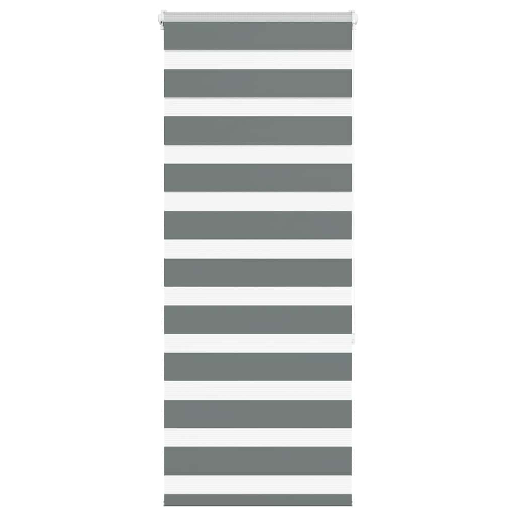 vidaXL Ζέβρα τυφλή Σκούρο Γκρι Πλάτος υφάσματος 55,9 εκ. Πολυεστέρας