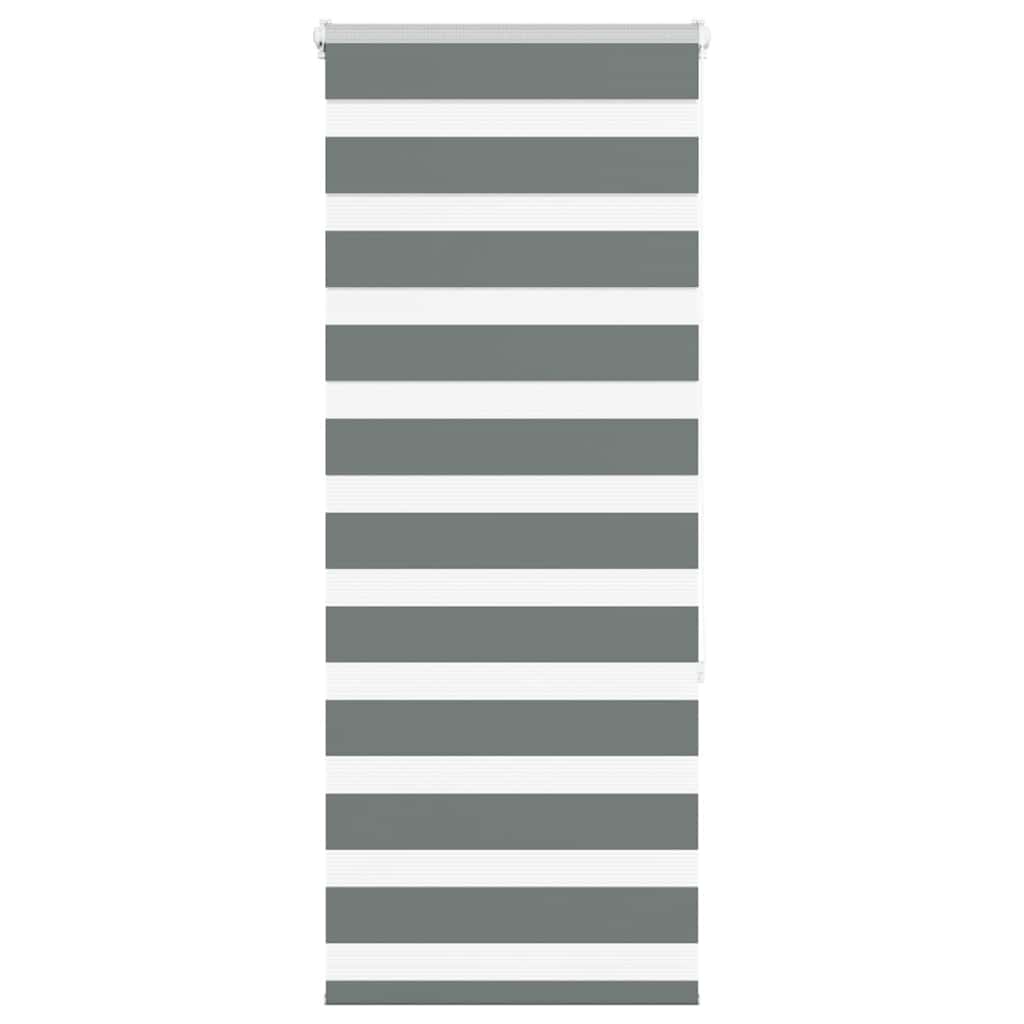 vidaXL Ζέβρα τυφλή Σκούρο Γκρι Πλάτος υφάσματος 60,9 εκ. Πολυεστέρας