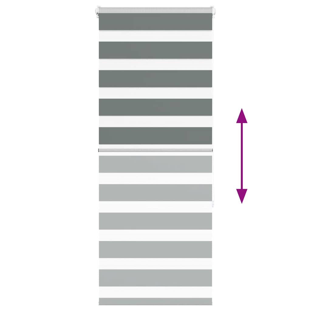 vidaXL Ζέβρα τυφλή Σκούρο Γκρι Πλάτος υφάσματος 60,9 εκ. Πολυεστέρας