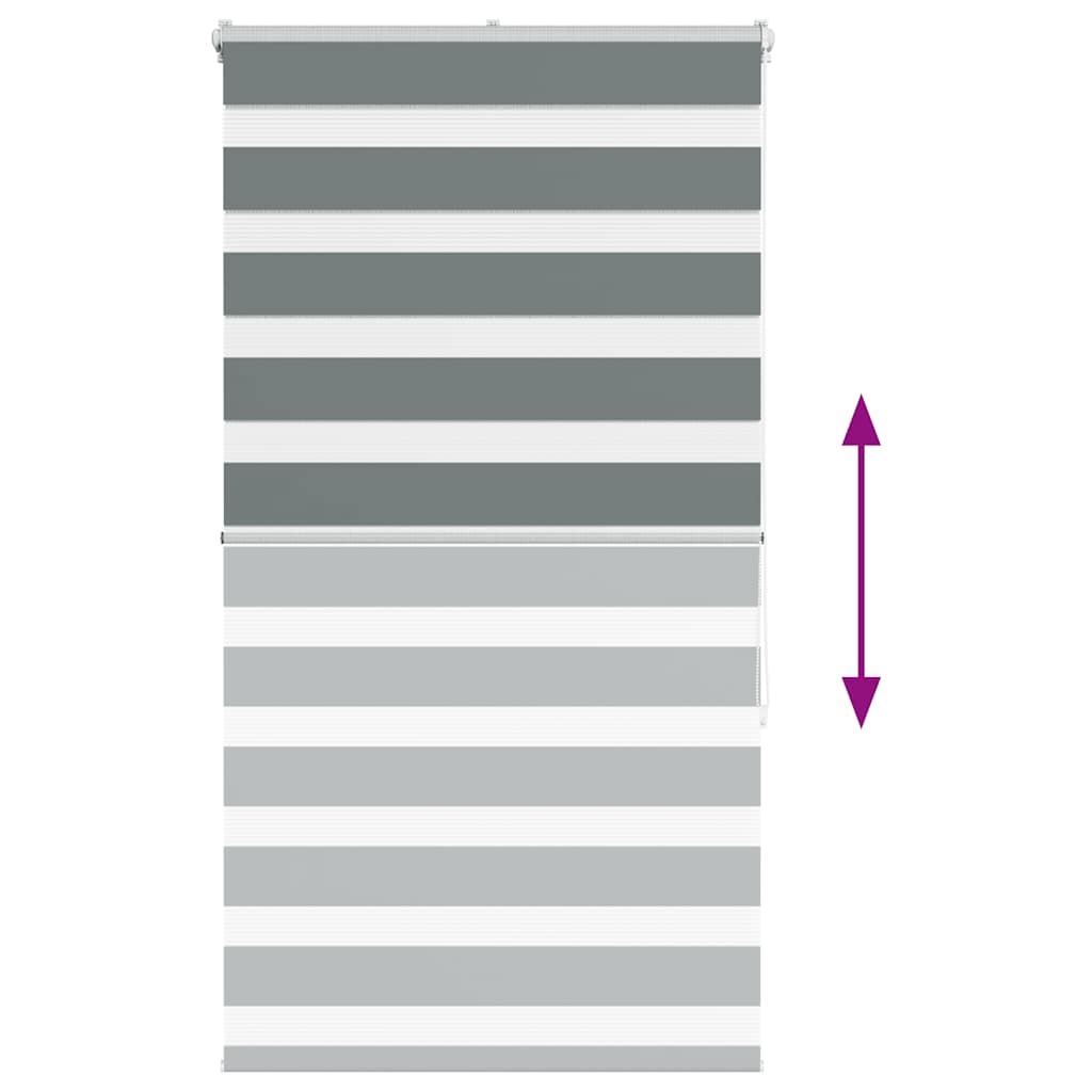 vidaXL Ζέβρα τυφλή Σκούρο Γκρι Πλάτος υφάσματος 65,9 εκ. Πολυεστέρας