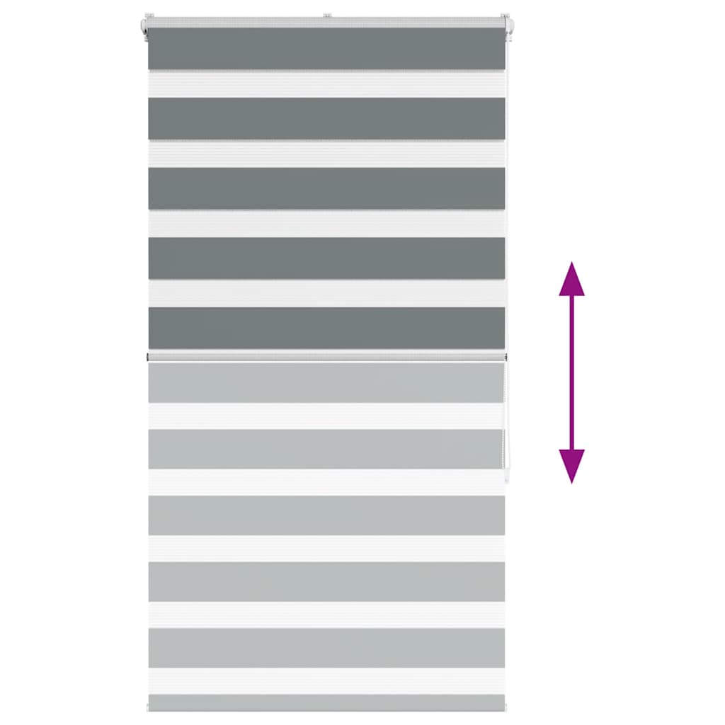 vidaXL Ζέβρα τυφλή Σκούρο Γκρι Πλάτος υφάσματος 80,9 εκ. Πολυεστέρας