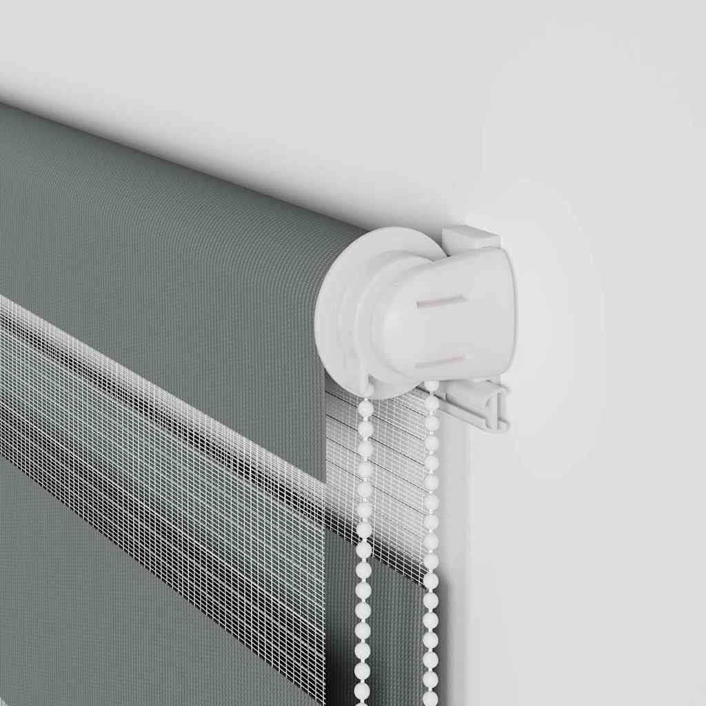 vidaXL Ζέβρα τυφλή Σκούρο Γκρι Πλάτος υφάσματος 90,9 εκ. Πολυεστέρας