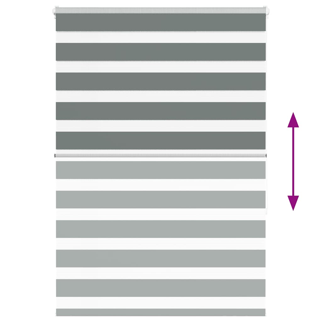 vidaXL Ζέβρα τυφλή Σκούρο Γκρι Πλάτος υφάσματος 100,9 εκ. Πολυεστέρας